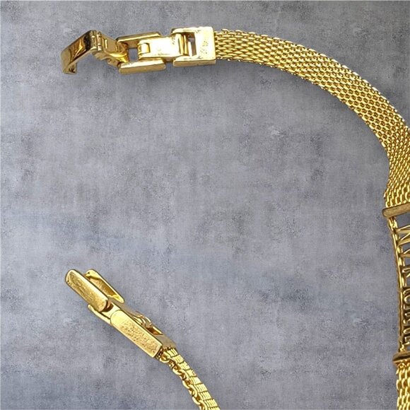 Danbury Mint Marjorie Monogrammed Bracelet 14k Gold Plated Two Diamond 7.5-8.5" - Picture 11 of 16